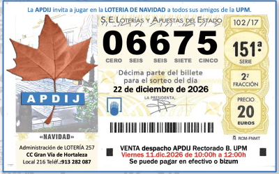 Lotería Nacional de Navidad del 22 de diciembre del 2026.